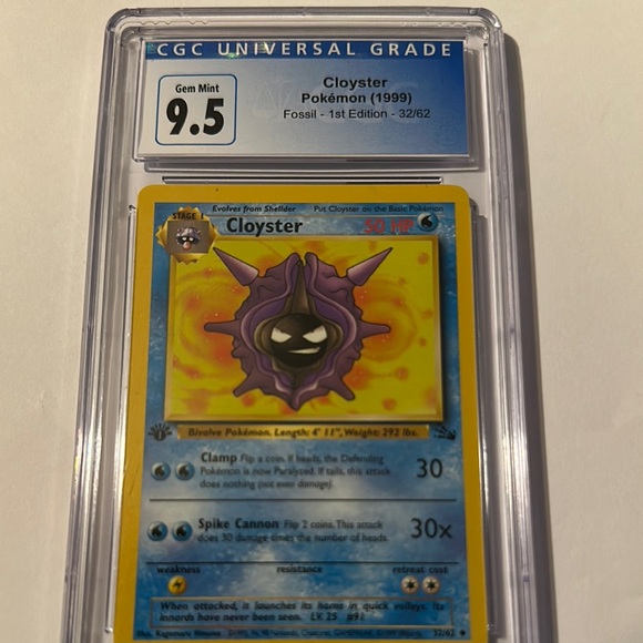 CGC 9.5 Pokémon Cloyster 1st Edition Fossil